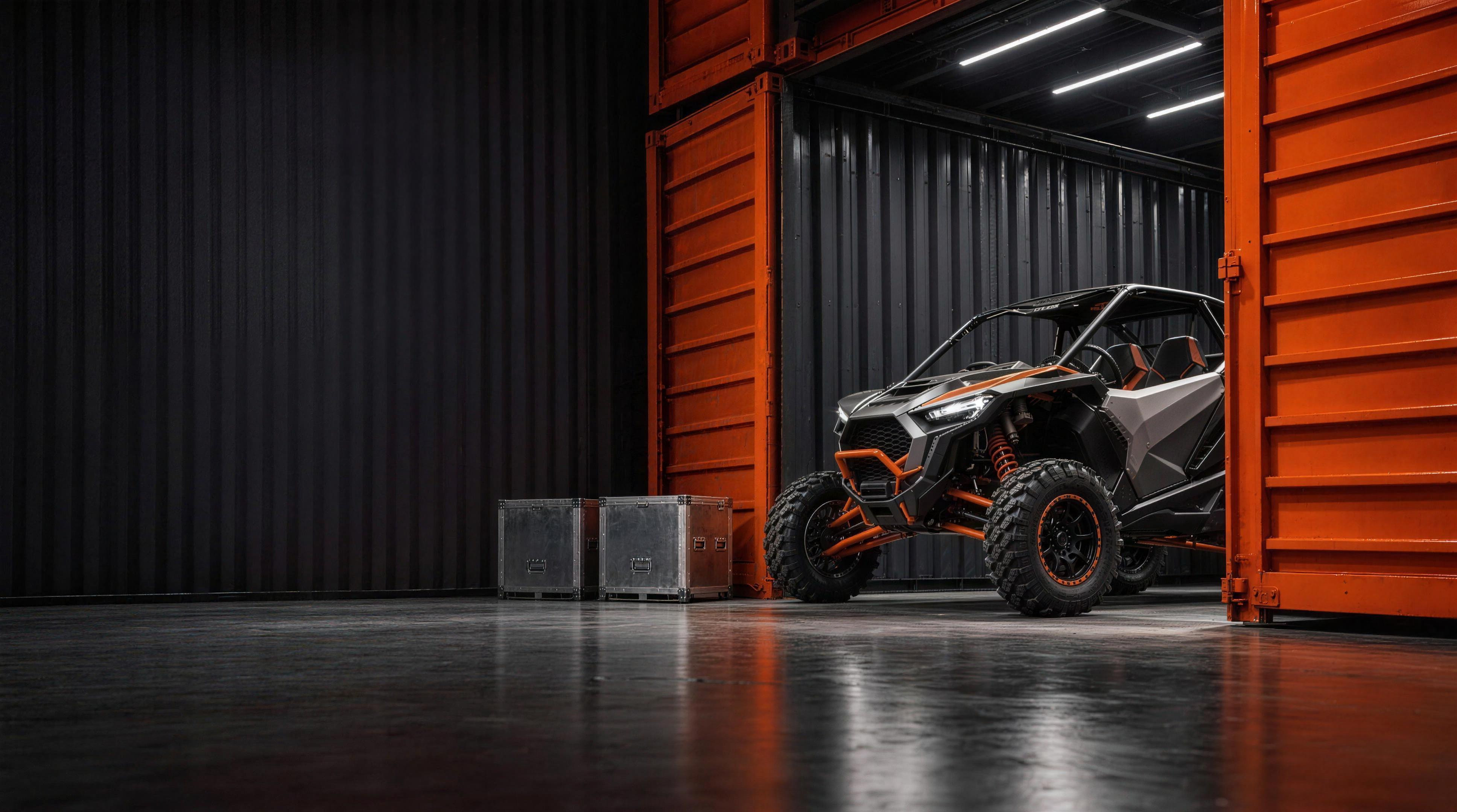 Can-Am Maverick staged in a SeaOffroad shipping container